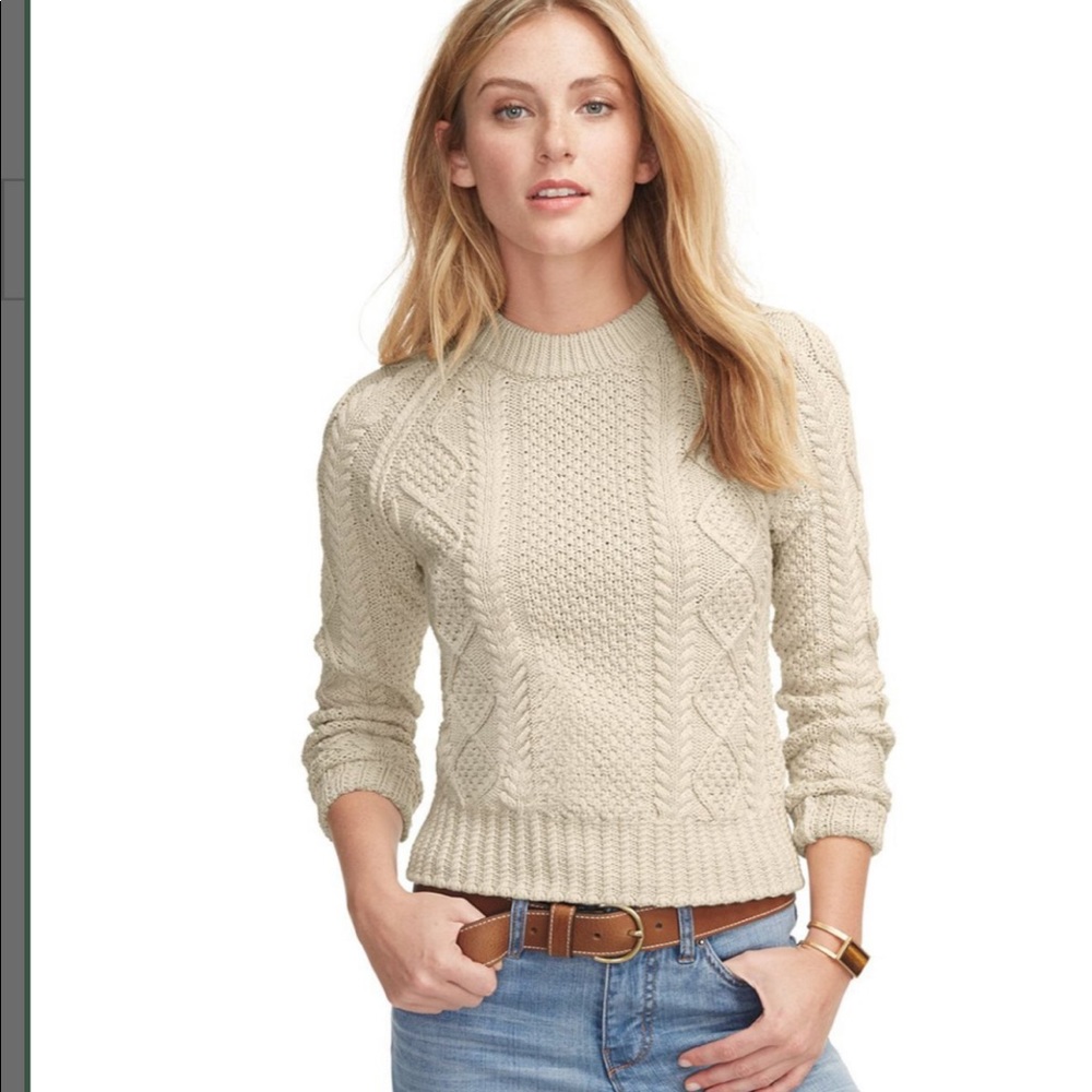 LLBean Signature women’s fisherman’s cable sweater